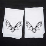 Bat Flour Sack Towel - Eco-friendly And Hand-Drawn Tea Towel - Counter Couture