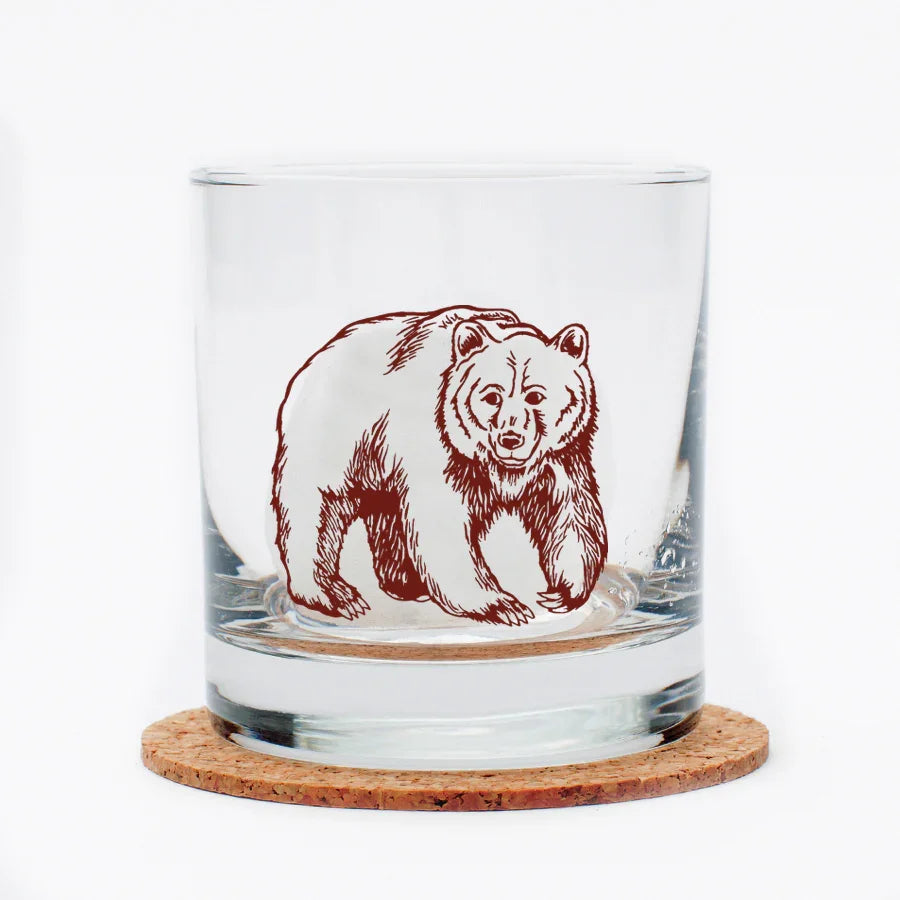 Bear Rocks Glass - 11oz Whiskey Glass - Locally Made - Counter Couture