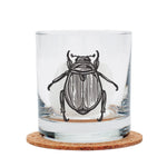 Scarab Beetle Rocks Glass - Black Print - Counter Couture