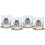Scarab Beetle Rocks Glass - Black Print - Counter Couture