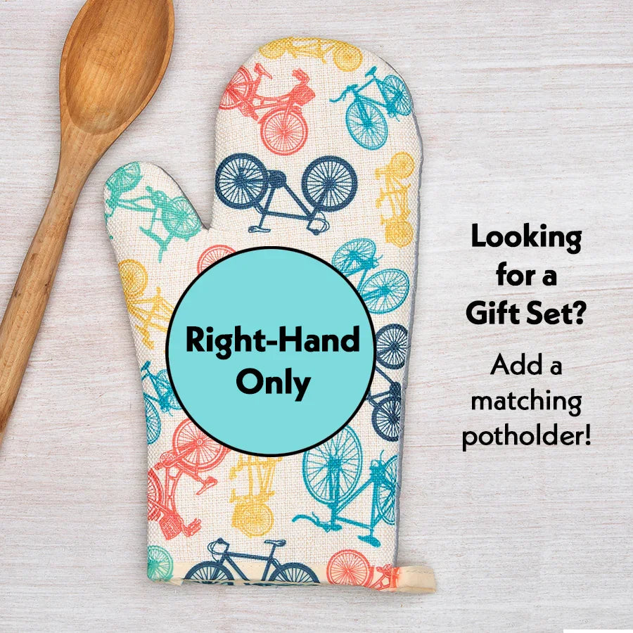 Bike Oven Mitt & Potholder Set - Heat Resistant, Stylish Kitchen Accessories for Home Chefs - Counter Couture