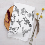 Birds Tea Towel hand-illustrated flour sack tea towel by Counter Couture, screen printed in USA