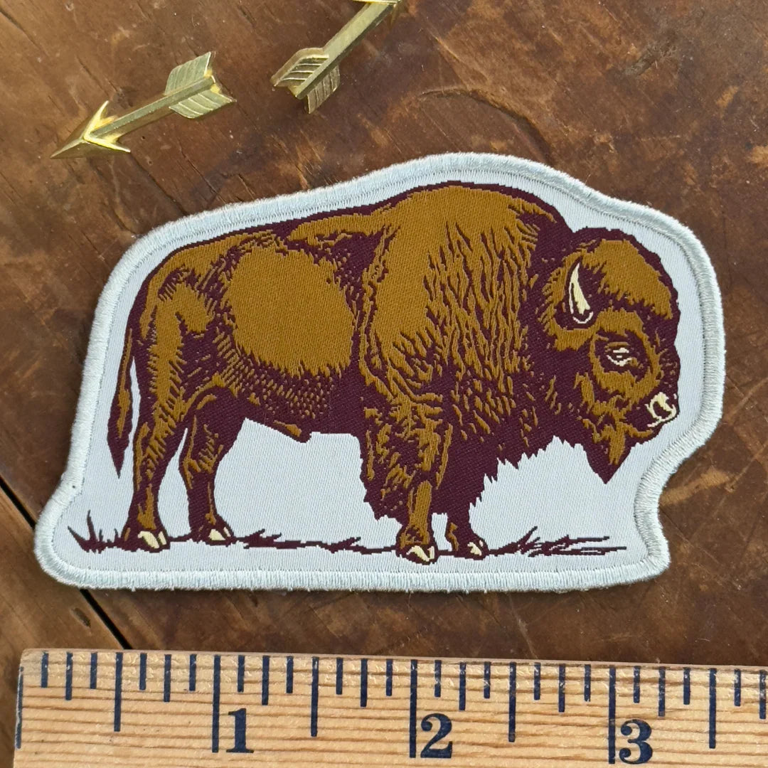 Bison Patch – Durable Woven Patch with Iron-On Backing for Western Wear - Counter Couture