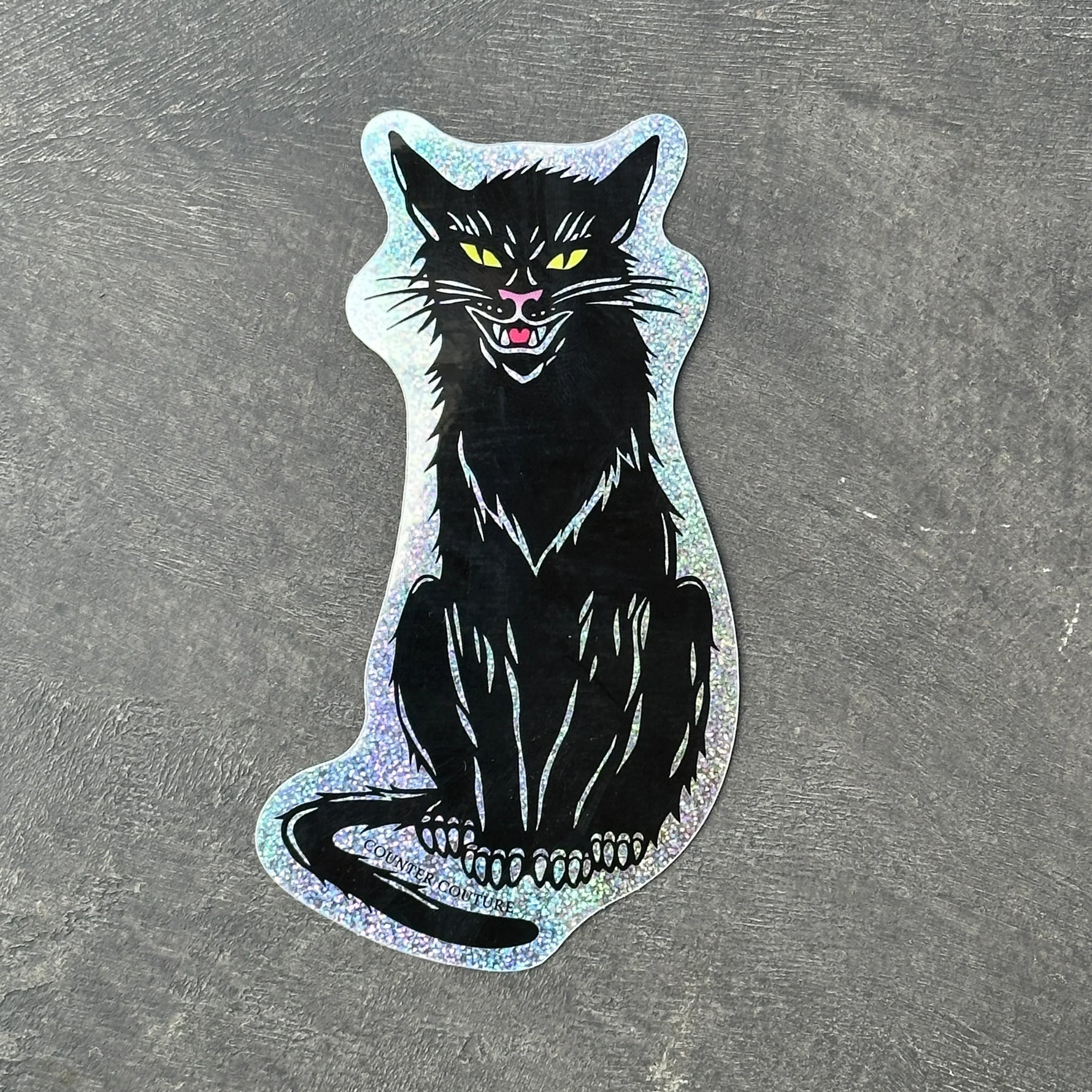Black Cat Vinyl Sticker - Waterproof & Scratch Proof Halloween Decals - Counter Couture
