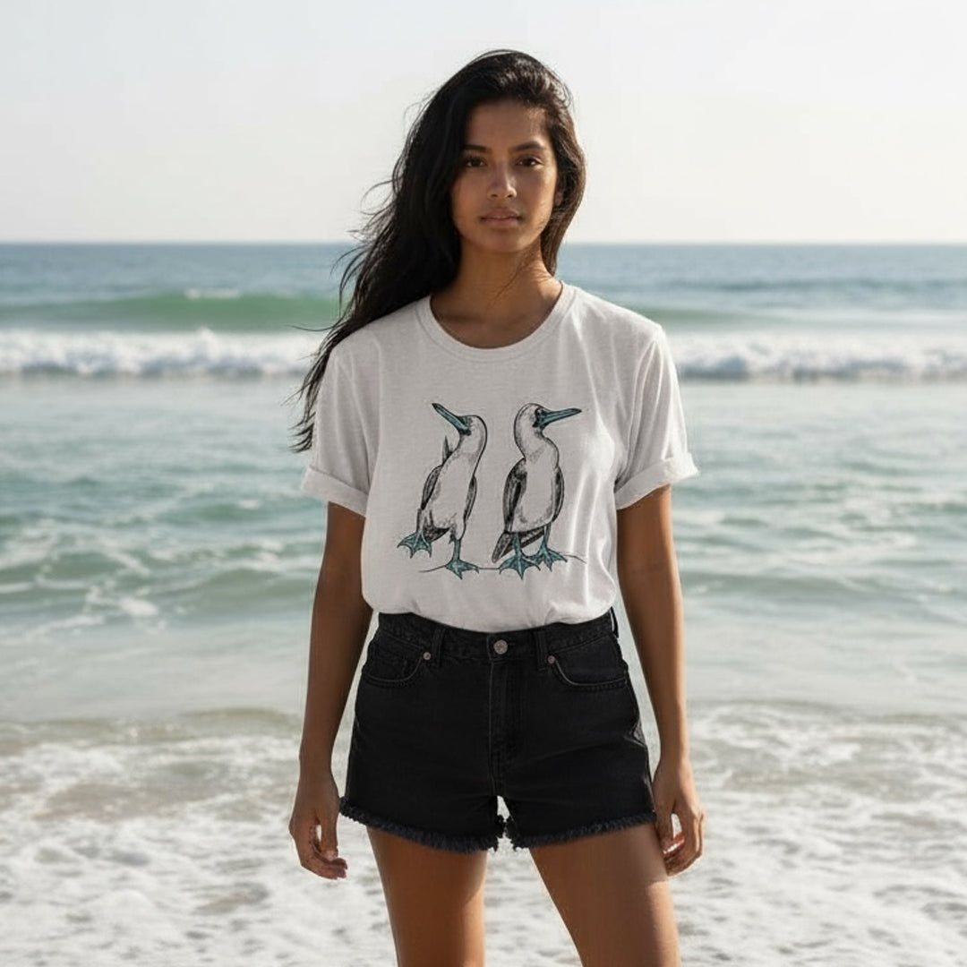 Blue Footed Booby T-Shirt – Women's Graphic Tee | Soft Cotton Blend, Eco Friendly Shirt