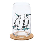 Blue Footed Booby 16 oz Dishwasher Safe Can Glass - Unique Hand-Drawn Design - Counter Couture