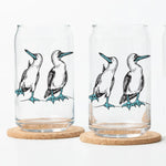 Blue Footed Booby 16 oz Dishwasher Safe Can Glass - Unique Hand-Drawn Design - Counter Couture