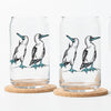 Blue Footed Booby 16 oz Dishwasher Safe Drinking Glass - Unique Hand-Drawn Design