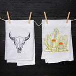 Buffalo Skull and Cactus Tea Towel Set - Counter Couture