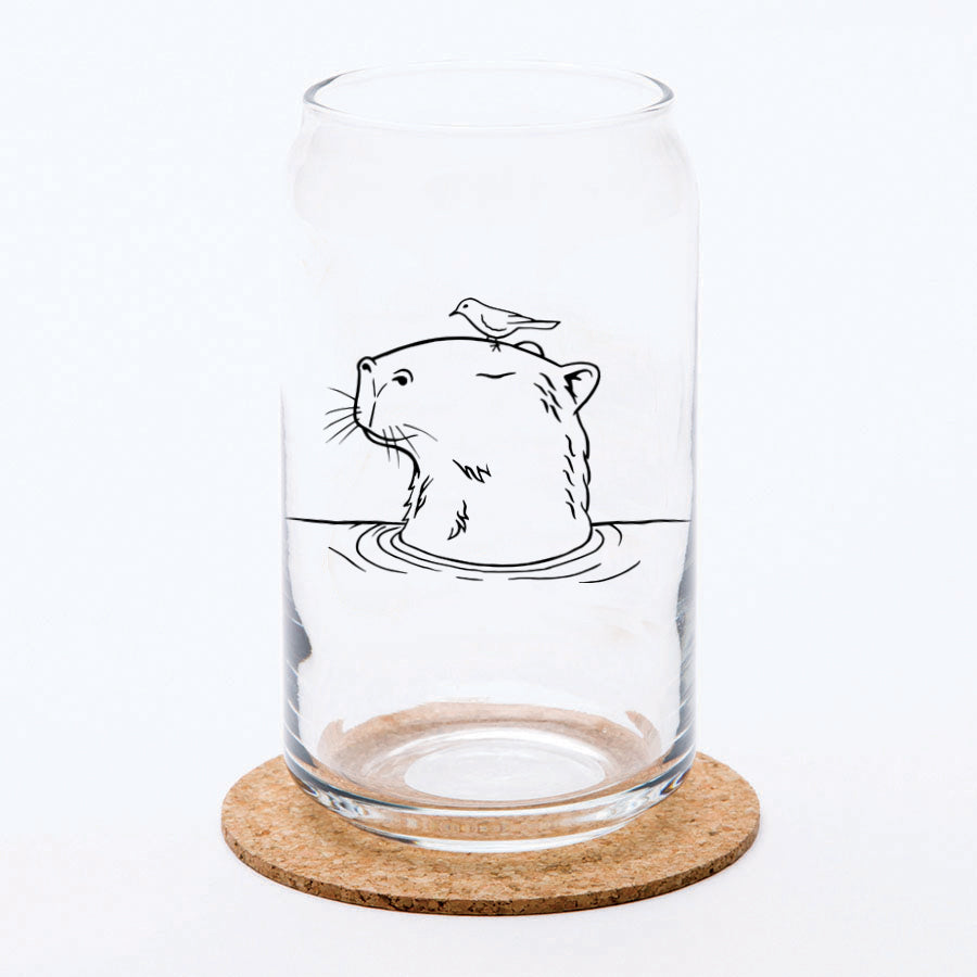 Capybara Beer Can Glass