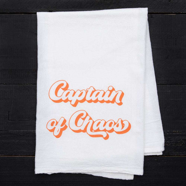 Captain of Chaos Printed Tea Towel - Hand Towel - Housewarming Gift - Home Decor - Counter Couture