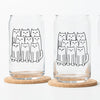 Cat Beer Can Glass - 16 oz black print