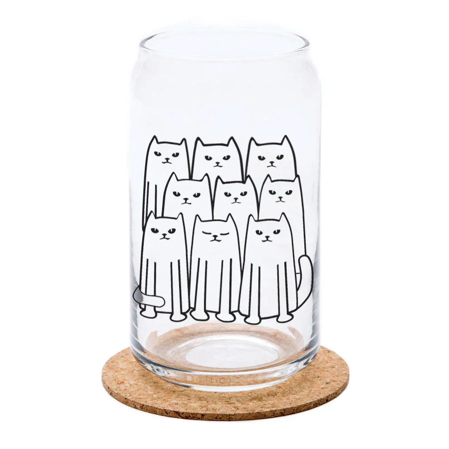 Cat Beer Can Glass - 16 oz , Top-Rack Dishawasher Safe - Counter Couture