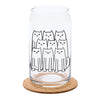 Cat Beer Can Glass - 16 oz black print