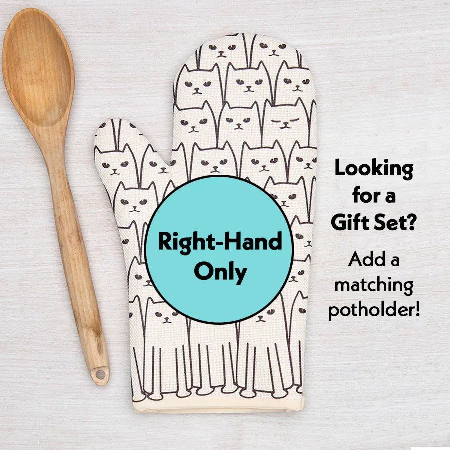 Cat-Themed Oven Mitt and Potholder Set - Heat Resistant, Fun Kitchen Accessories - Counter Couture