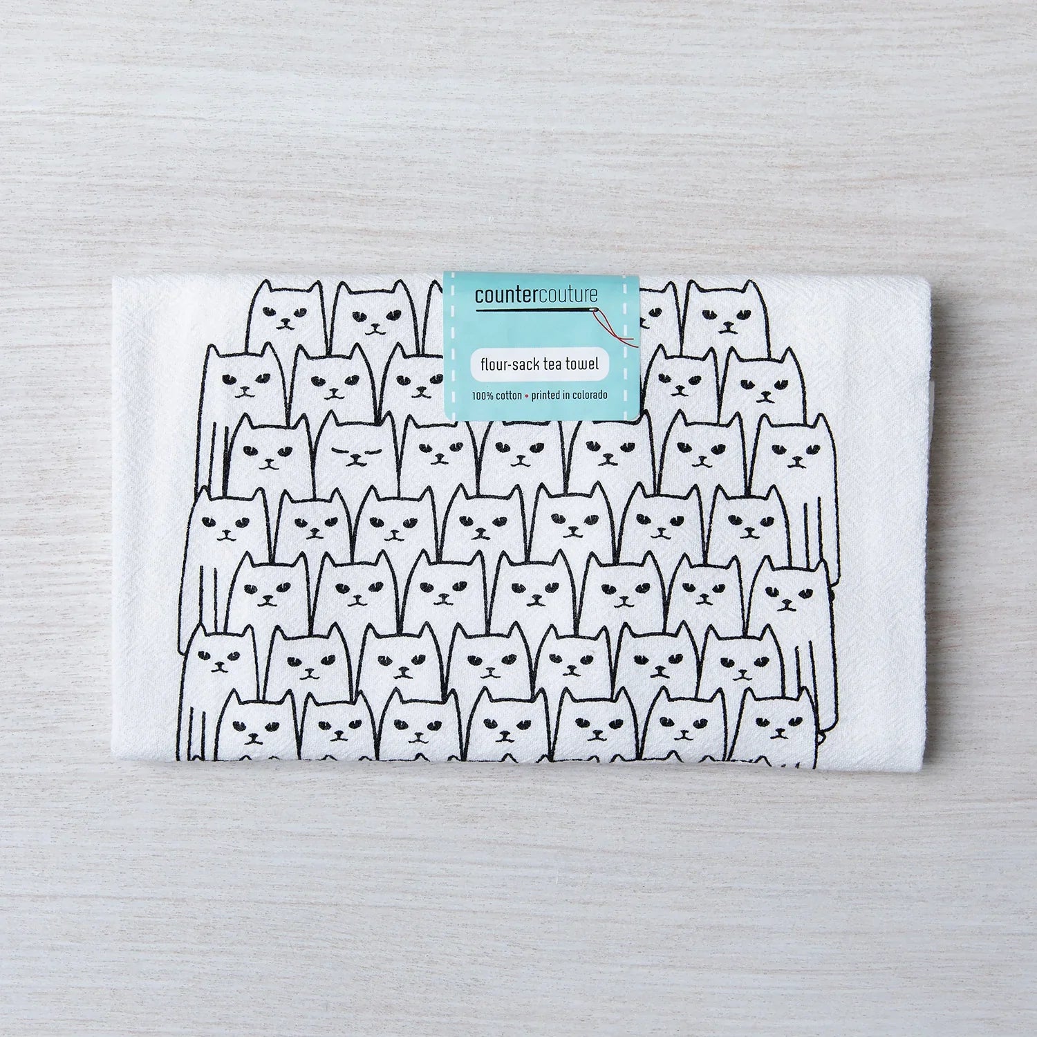 Cat Flour Sack Towel - Eco-Friendly | Hand-Drawn - Counter Couture