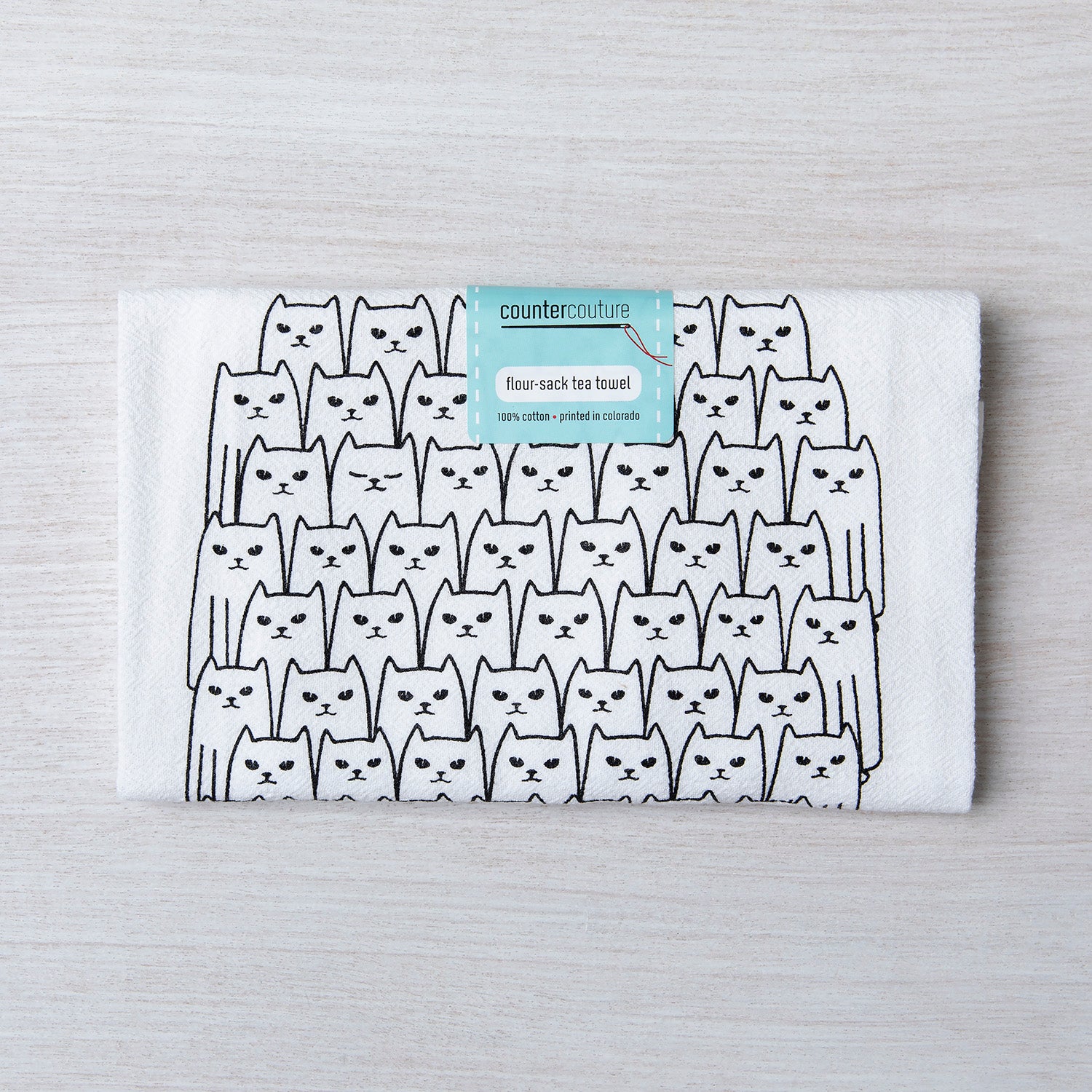 Cat Flour Sack Towel - Eco-Friendly | Hand-Drawn - Counter Couture