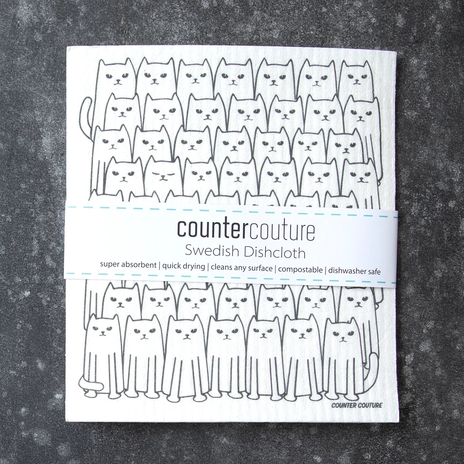 Cat Swedish Dish Cloth - Eco-Friendly & Biodegradable - Counter Couture