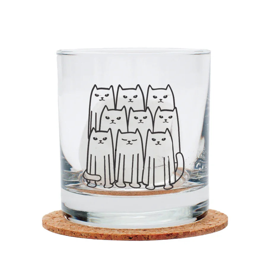 Cat Rocks Glasses | Dishwasher Safe - Black Print - Counter Couture