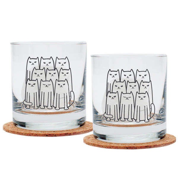 Cat Rocks Glasses | Dishwasher Safe - Black Print