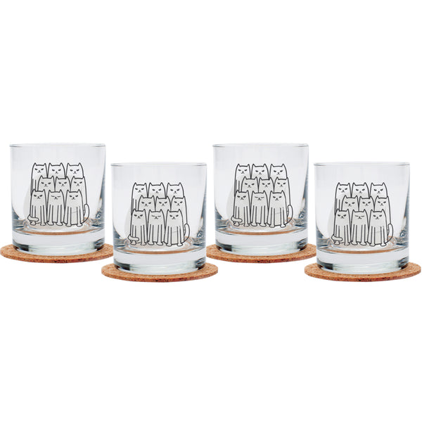 Cat Rocks Glasses | Dishwasher Safe - Black Print