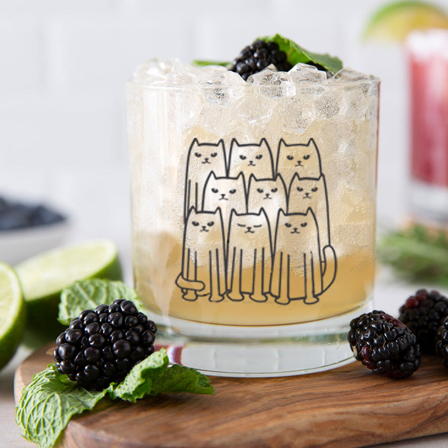 Cat Rocks Glasses | Dishwasher Safe - Black Print