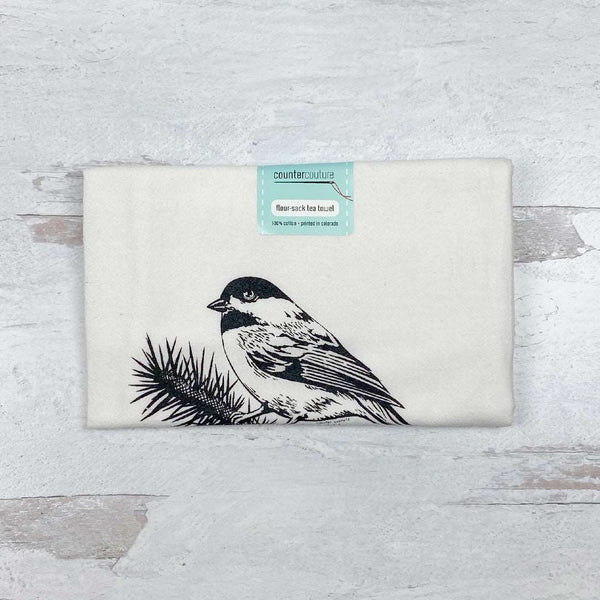 Chickadee Printed Tea Towel - Dish Towel - Host/Hostess Gift - Counter Couture