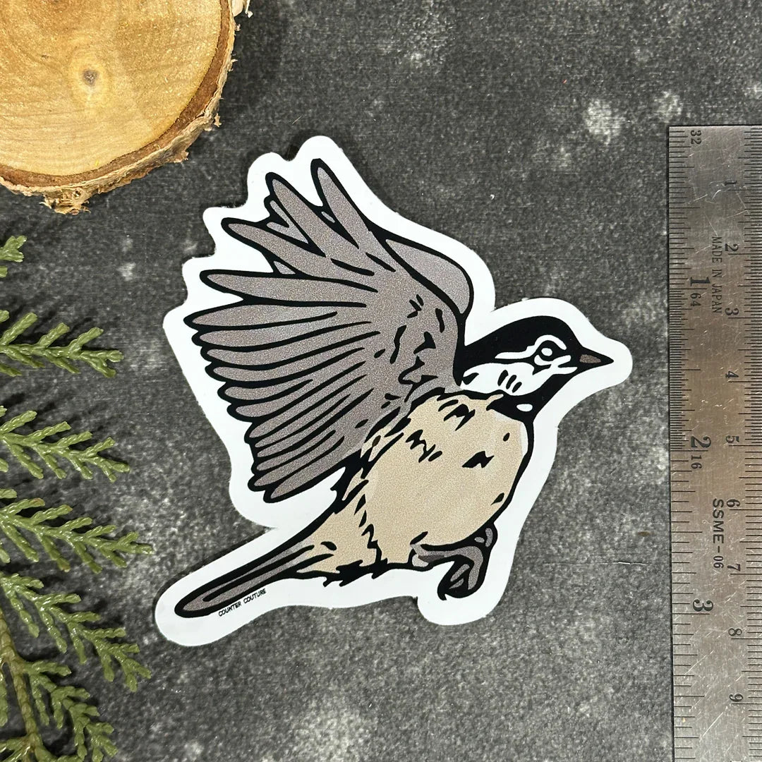 Chickadee Sticker – Premium Vinyl Decal, Weatherproof Scratch Proof Outdoor Design - Counter Couture