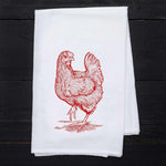 Chicken Flour Sack Towel - Eco-Friendly | Hand-Drawn - Counter Couture