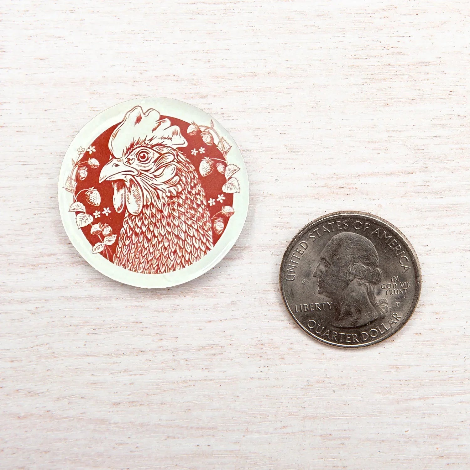 Chicken Button Pin - Unique Lapel Pin Accessory - Counter Couture