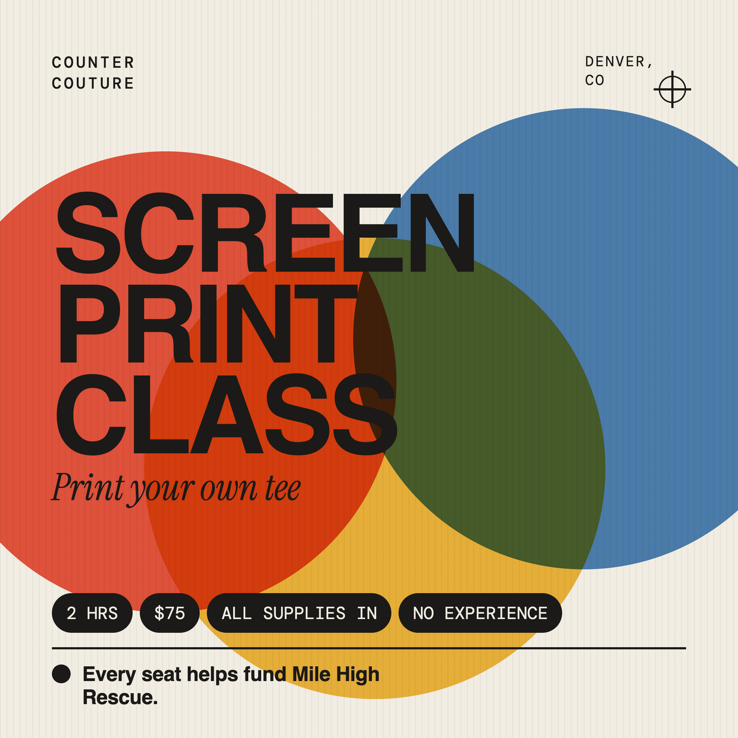 Screen Printing Class — For Mile High Rescue