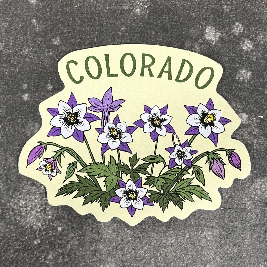 Colorado Columbine Sticker – Waterproof Vinyl Decal For Outdoor Adventure Gear - Counter Couture