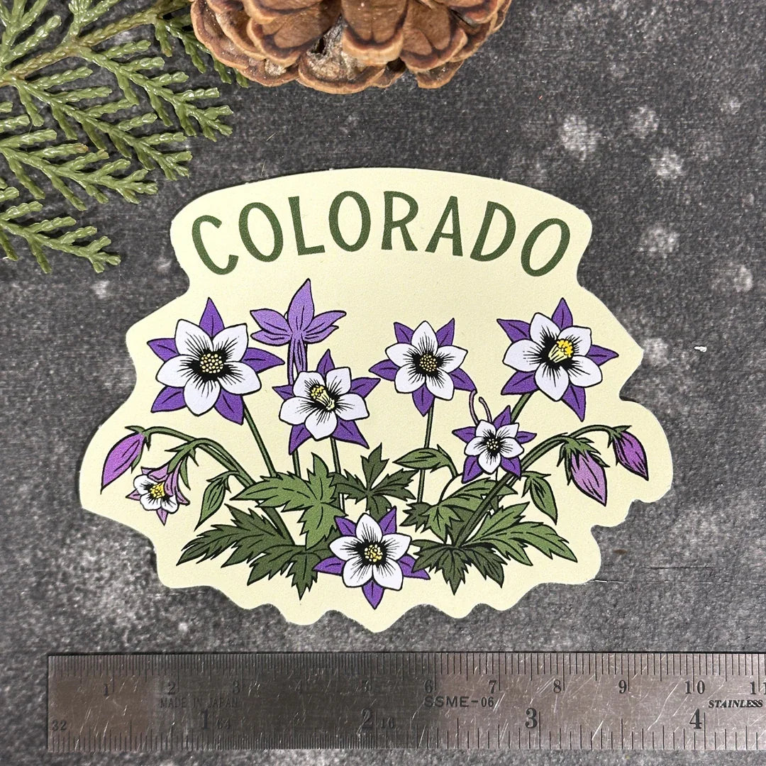 Colorado Columbine Sticker – Waterproof Vinyl Decal For Outdoor Adventure Gear - Counter Couture