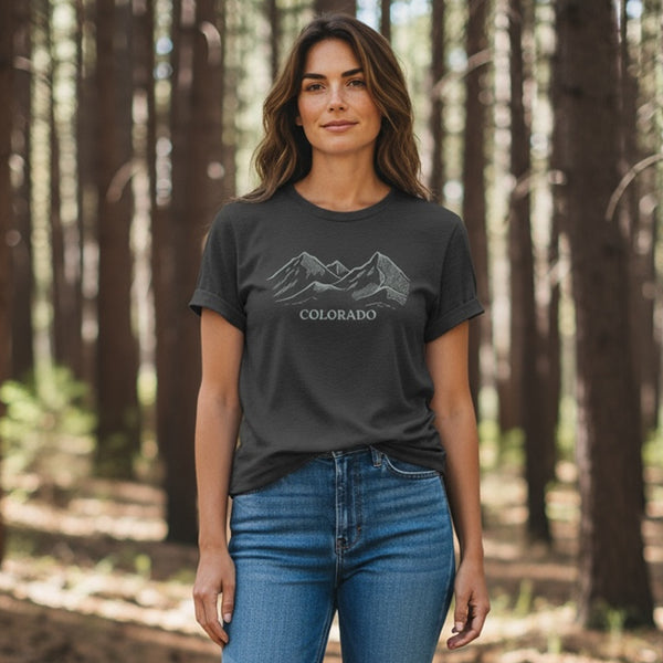 Colorado Mountain Range Shirt - Unisex T-Shirt With Hand Drawn Mountain Graphic Tee