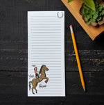 Cowgirl Magnetic Notepad - 3.5" x 8", 50 Pages, Eco-Friendly, Organized Grocery List - Counter Couture