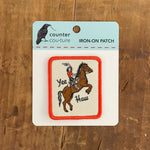Cowgirl Patch – Iron-On Woven Embroidered Western Wear Accessory 2.5" - Counter Couture