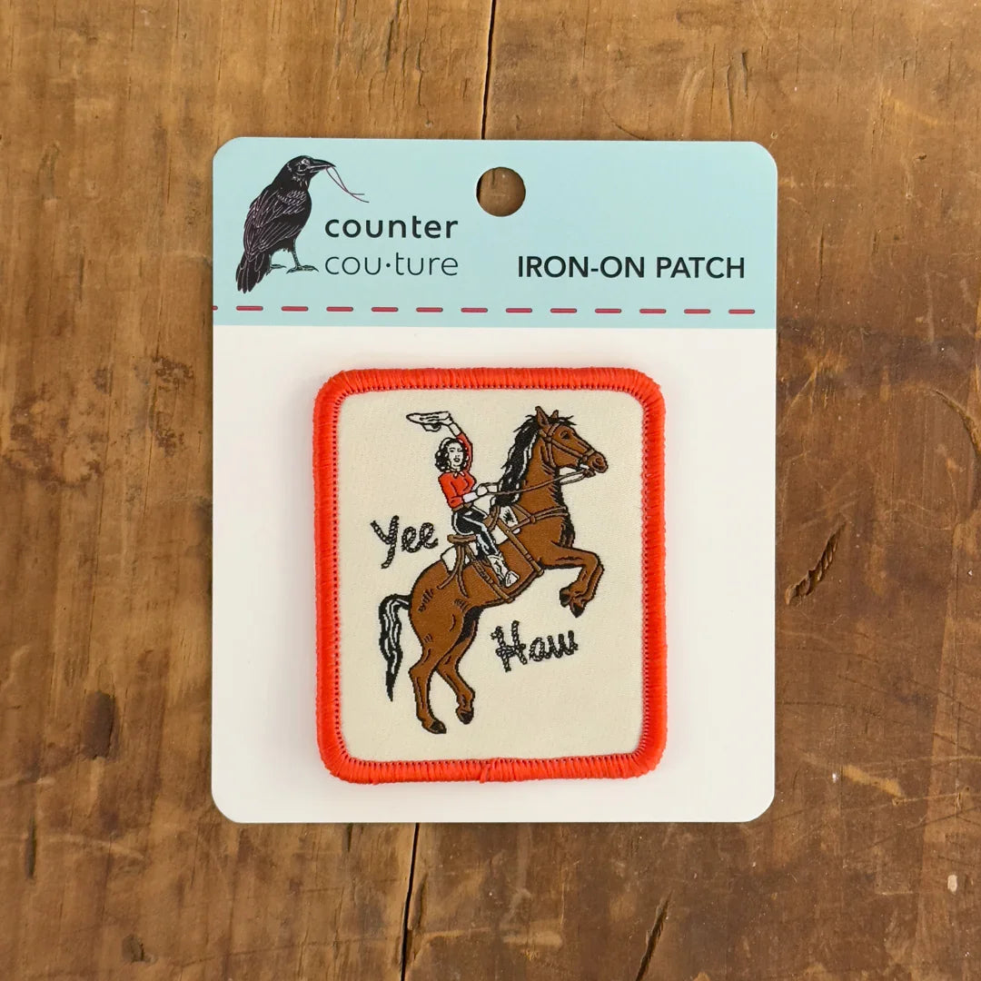 Cowgirl Patch – Iron-On Woven Embroidered Western Wear Accessory 2.5" - Counter Couture