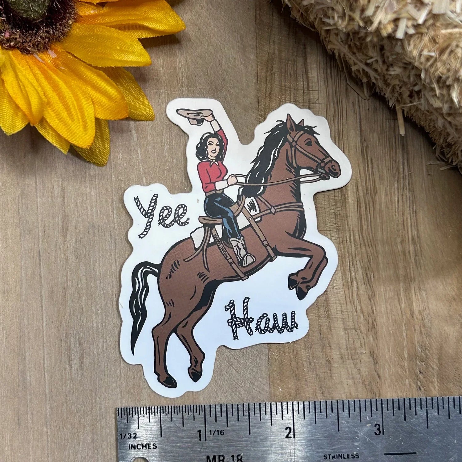 Cowgirl Vinyl Sticker - Waterproof & Scratch Proof Perfect for Water Bottles & Laptops - Counter Couture