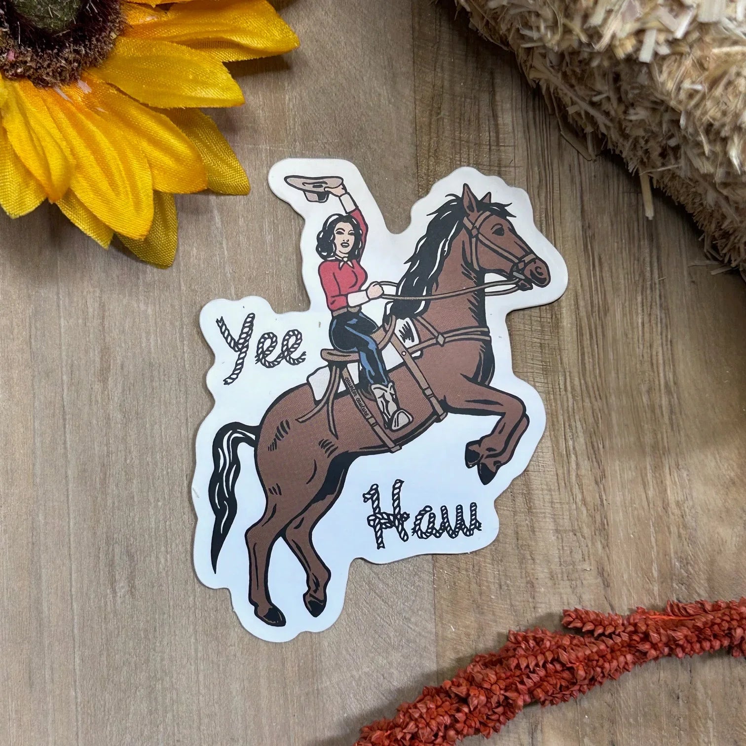 Cowgirl Vinyl Sticker - Waterproof & Scratch Proof Perfect for Water Bottles & Laptops - Counter Couture