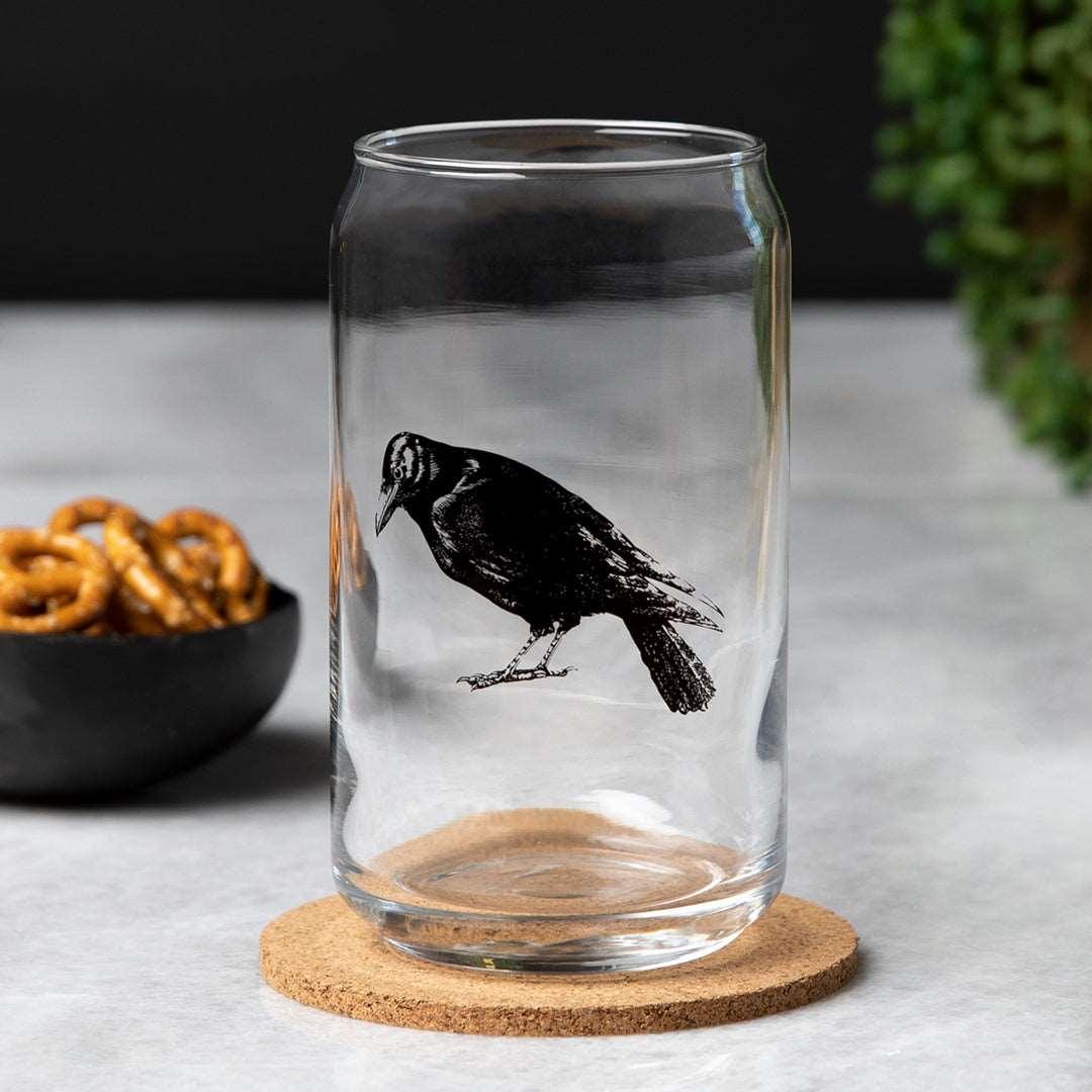 Grim Beer Can Glass Set of 4: Skull, Crow, Bat, Snake - Counter Couture