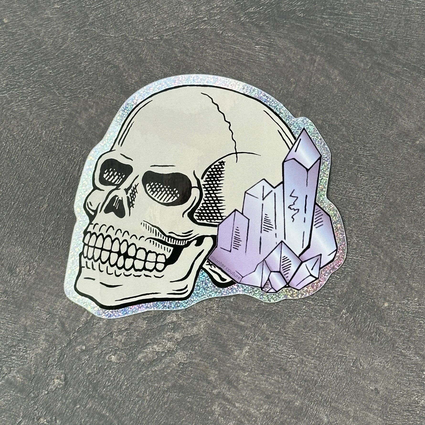 Crystal Skull Vinyl Sticker - Waterproof & Scratch Proof Halloween Decals - Counter Couture