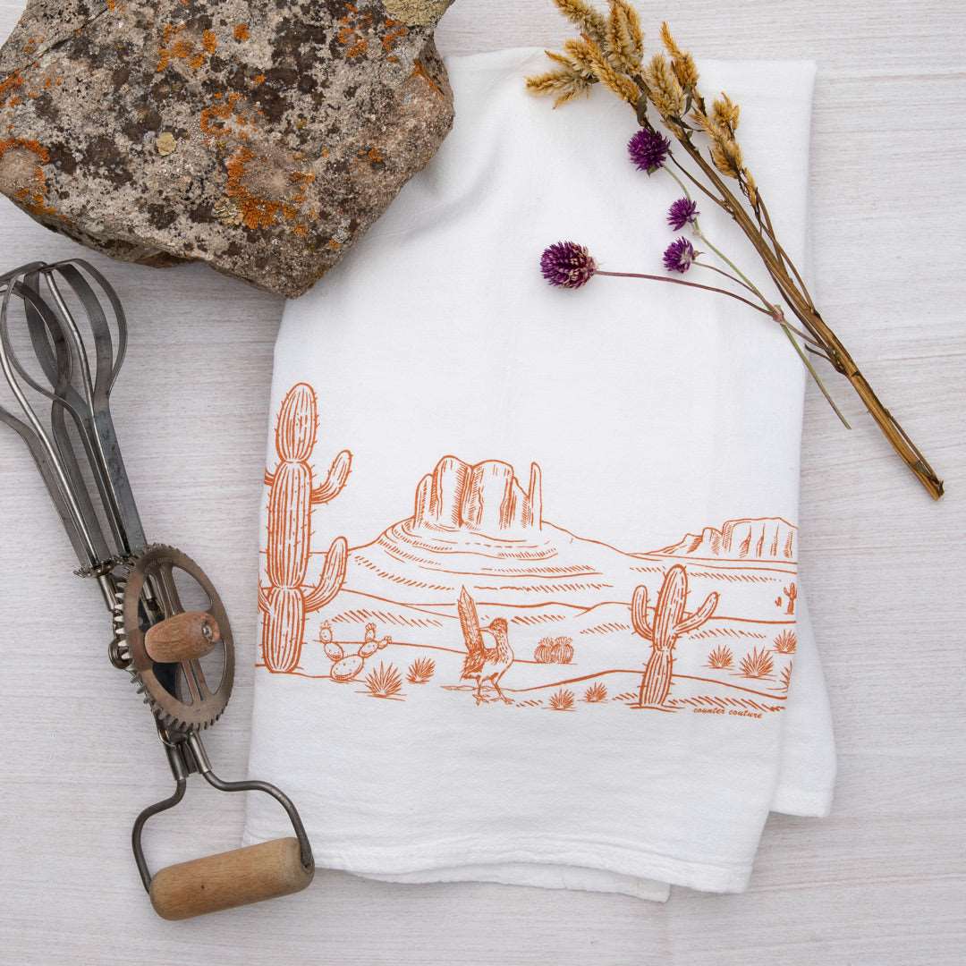 Desert scene flour sack tea towel - Counter Couture
