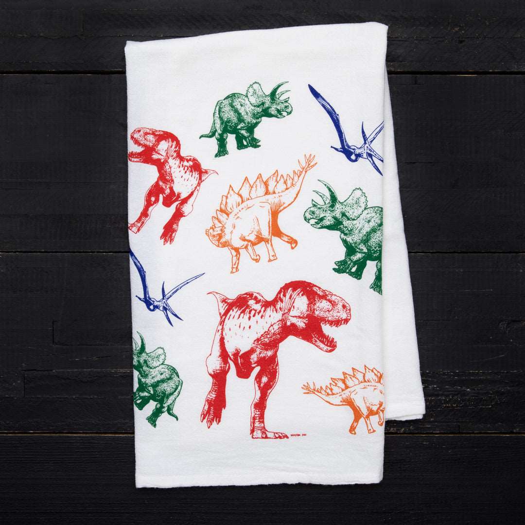 Dinosaur Flour Sack Towel - Hand Towel - Host/Hostess Gift - Counter Couture