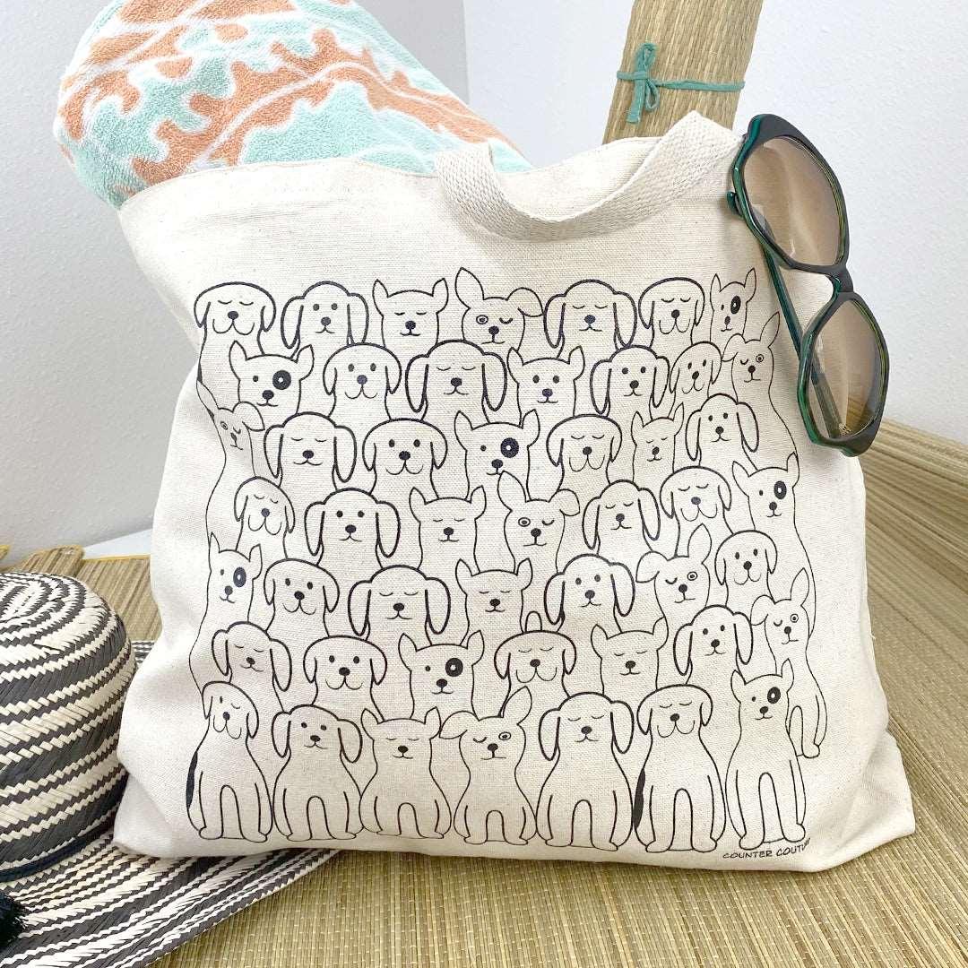 Dog Canvas Tote Bag - Reusable, Eco-Friendly, Shopping, Grocery, Gift, Market - Counter Couture