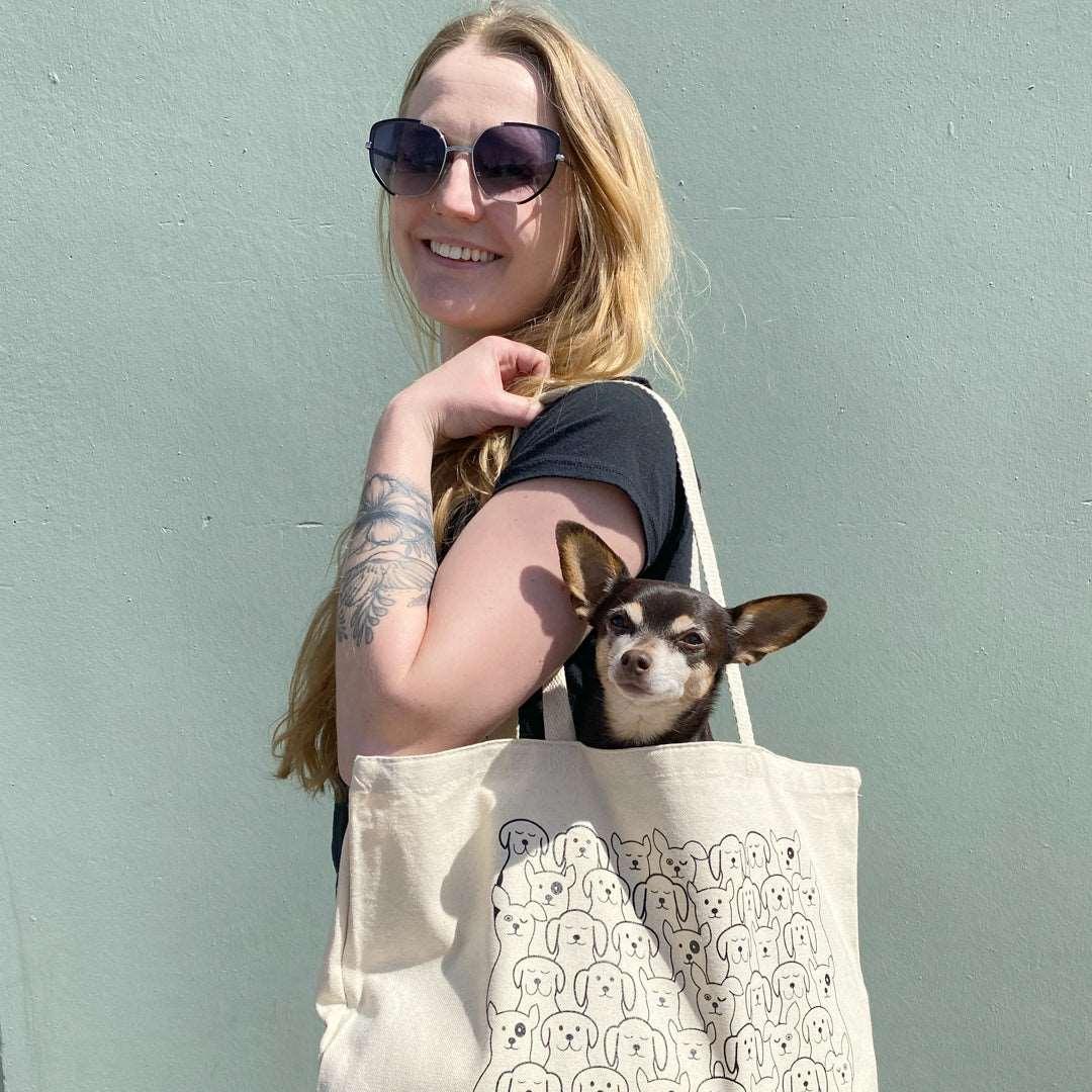Dog Canvas Tote Bag - Reusable, Eco-Friendly, Shopping, Grocery, Gift, Market - Counter Couture