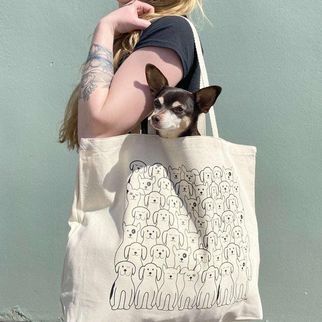 Dog Canvas Tote Bag - Reusable, Eco-Friendly, Shopping, Grocery, Gift, Market - Counter Couture