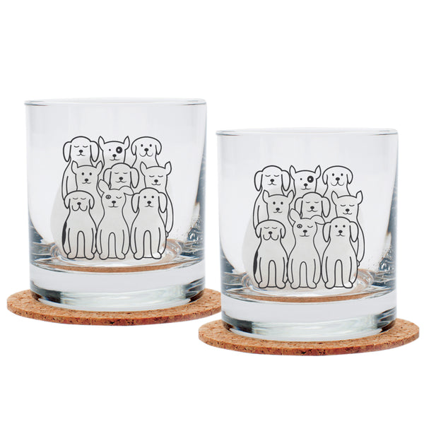 Dog Rocks Glasses - Black Print - Dishwasher-Safe