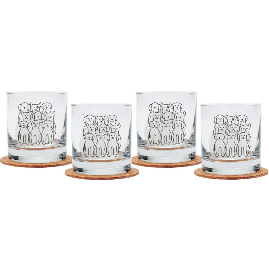 Dog Rocks Glasses - Black Print - Dishwasher-Safe - Counter Couture
