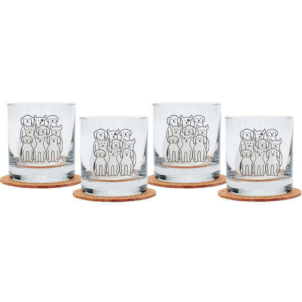 Dog Rocks Glasses - Black Print - Dishwasher-Safe