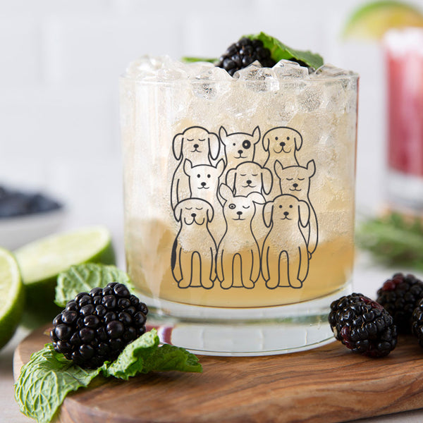 Dog Rocks Glasses - Black Print - Dishwasher-Safe